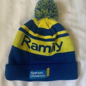 Ryerson University Ramily blue/yellow acrylic knit logo toque NWOT